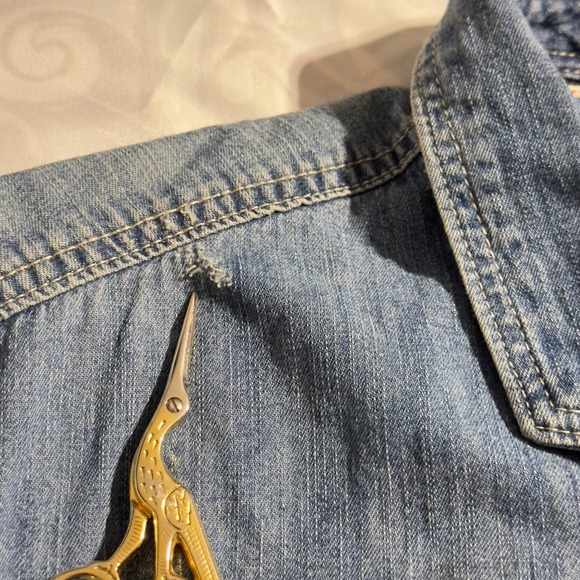 Bershka Denim Vest Embroidered Regular Fit‎ Size Large Western Style - Picture 11 of 11